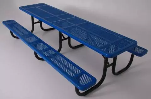 10 Thermoplastic Coated Picnic Table with Walk Through Design and