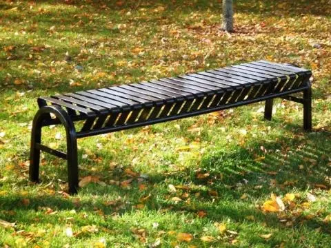 Backless park store bench
