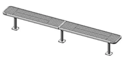 White aluminium bench 2025 seat