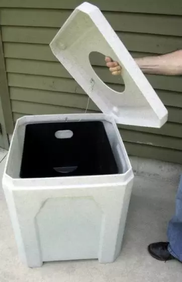 32 Gallon Plastic Trash Receptacle Flat Top dust cover, 32 Gallon Storage  Bin, Outdoors Storage Bin