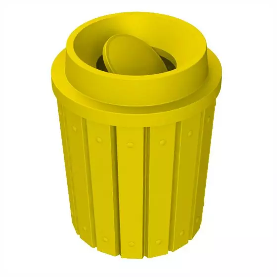 42 gallon signature series round trash receptacle with funnel top and bug barrier