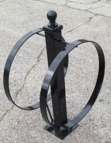 Bollard bike top rack