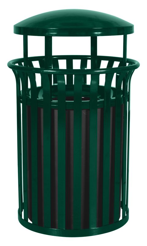 Trash Receptacles with Rain Guard-Hood-Cover 