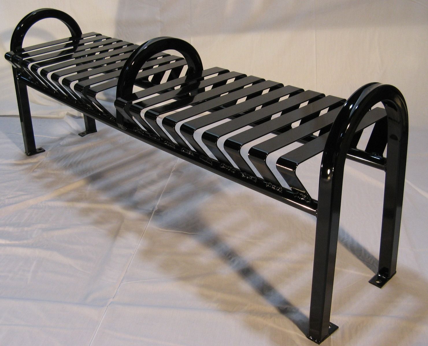 Bus stop bench 6 foot backless - Bus stop bench with arm