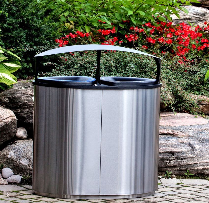 Boka Double Stream 52 Gallon Receptacle with Canopy | Recycle Bin