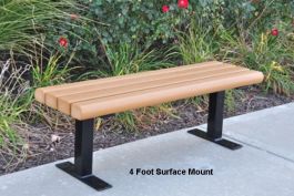 Recycled Plastic Backless Park Bench Recycle Plastic Bench