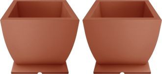 Two Square Pedestal Planter