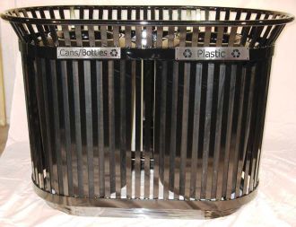 36-Gallon Heavy Duty Dual Colonial Recycle Bin