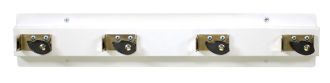 Mop & Broom Holder, 4 Cam, Steel, White