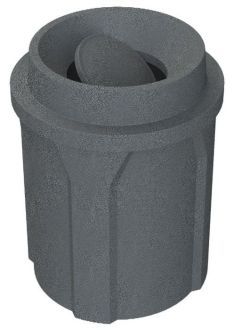 42 Gallon Round Plastic Trash Receptacle with Funnel Top with Bug Barrier
