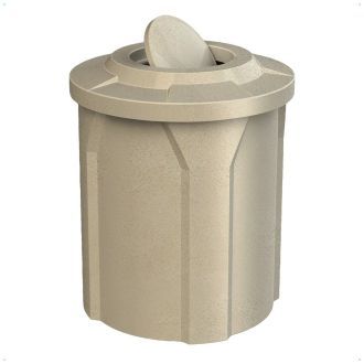 42 Gallon Round Plastic Trash Receptacle with Bug Resistant Top