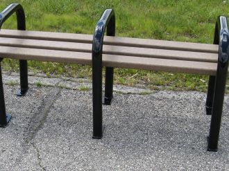 Steel and Recycled Plastic Backless 4 Foot Park Bench