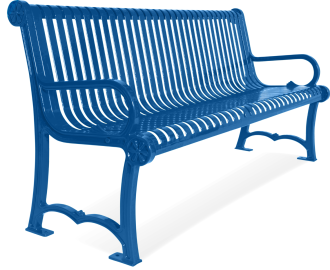 4' Charleston Park Bench With Back and Arm Rest