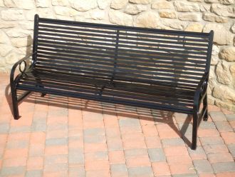 5 Foot Steel/Metal Park Bench with Horizontal Slats