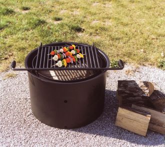 18" High Double Walled Fire Ring With Grate