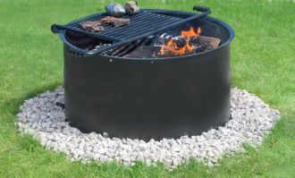 18" High Fire Ring With Grate