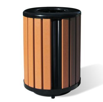 Richmond 60 Series Recycled Plastic 32 Gallon Trash Receptacle with Plastic Liner