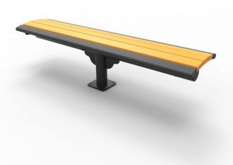 6 Foot Cantilevered Bench Steel Frame with Recycled Plastic Slats