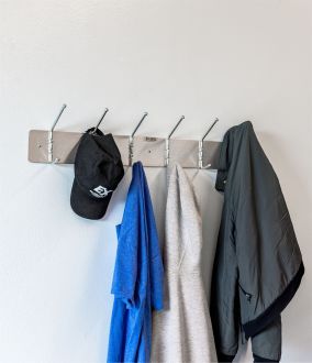 Garment Rack, Steel and Satin Aluminum, 36"
