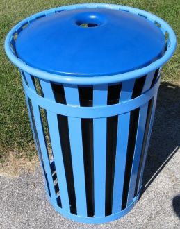 36-Gallon Main Street Trash Receptacle with Mushroom Plastic Top with 4" opening