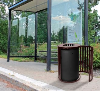 Streetscape 45 Gallon Outdoor Trash Receptacle with Door