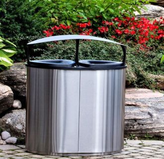 Boka Double Stream 52 Gallon Receptacle with Canopy