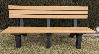 6 Foot Red Stone Bench
