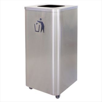 Waste Receptacle, 24 Galion, Stainless Steel with Casters -Liquids Disposal Companion