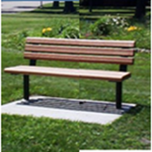 4 foot recycled plastic bench with steel frame