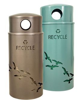 Nature Series 32 Gallon Receptacles Bamboo Stalk Design - Recycle