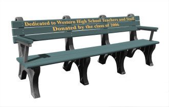 8 Foot Park Classic Memorial Bench with Armrest