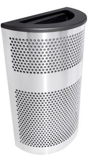 Venue Collection Half Round Stainless Steel Waste Receptacle