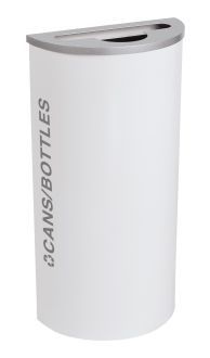8 Gallon Modular Half Round Recycle Bin, Cans and Bottles