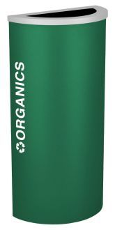 8-Gallon Modular Half Round Recycle Bin, Organics