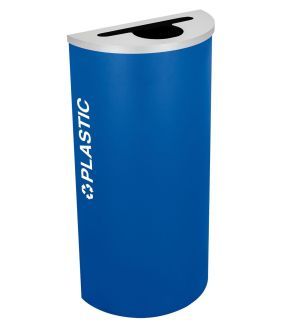 8-Gallon Modular Half Round Recycle Bin, Plastic