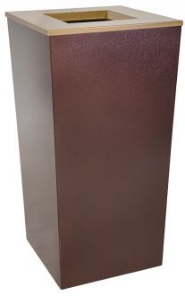 34-Gallon Tapered Trash Receptacle Hammered Copper