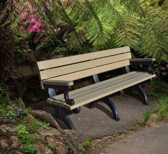 6 Foot Silhouette Park Bench with Armrest
