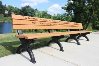 8 Foot Silhouette Memorial Park Bench