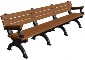8 Foot Silhouette Park Bench with Armrest
