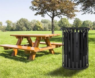 Streetscape 37 Gallon Outdoor Trash Receptacle