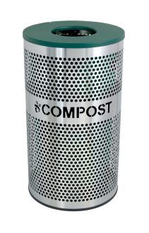 33-Gallon Perforated Stainless Steel Compost Receptacle