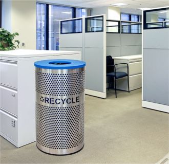 33-Gallon Perforated Stainless Steel Recycle Bin