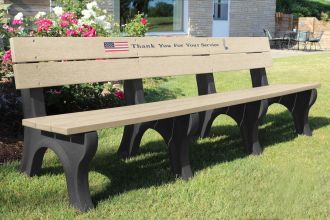 8 Foot Veterans Park Bench