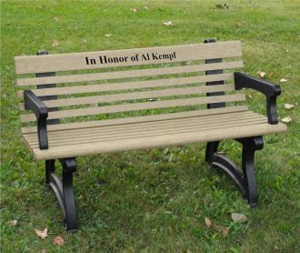 Willow Memorial Park Bench 4 foot with Armrest