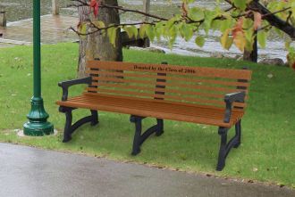 Willow Park Memorial Bench 6 Foot With Arm Rest