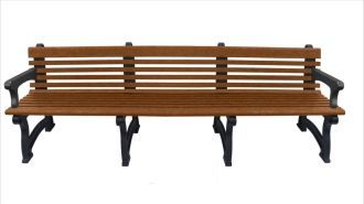8 Foot Willow Recycled Plastic Park Bench with Armrest 