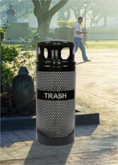 34-Gallon Dome Top Perforated Trash Receptacle