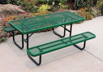 6 Foot Heavy-Duty Rectangular Picnic Table Diamond Pattern