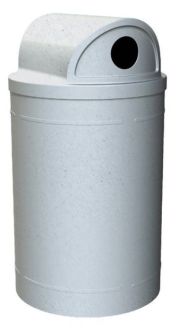 55 Gallon Round Plastic Receptacle with 2-Way Recycle Lid & Liner