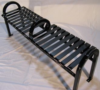 8 Foot Backless Bus Stop Bench with Arm Rest